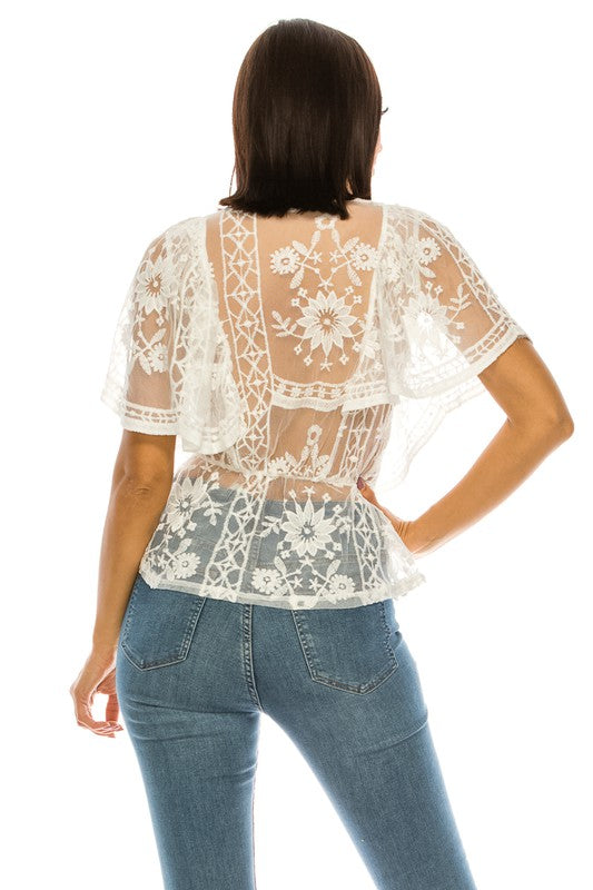 Lace White Top