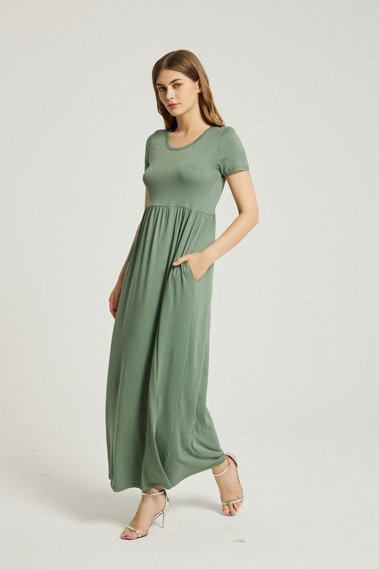 Women's Summer Casual Maxi Dress With Pocket