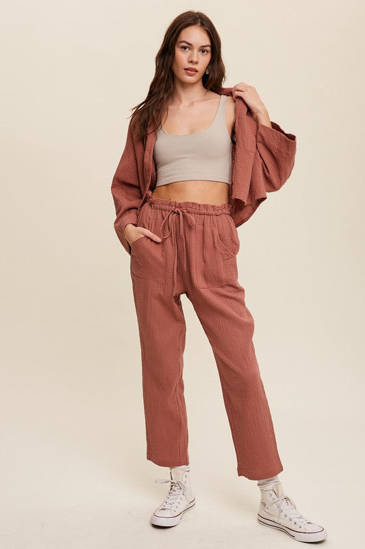 Long Sleeve Button Down and Long Pants Sets