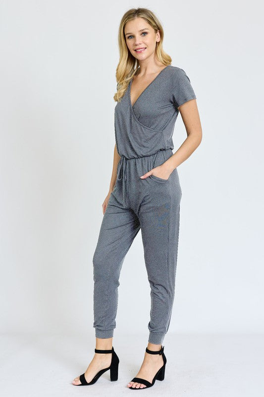 Short Sleeve Jogger Jumpsuit