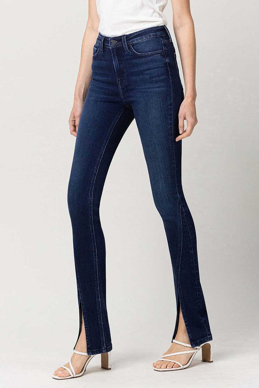 High Rise Slim Straight W/Slit