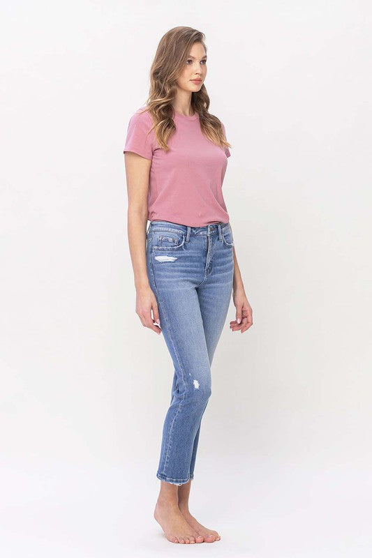 High Rise Slim Straight Jeans