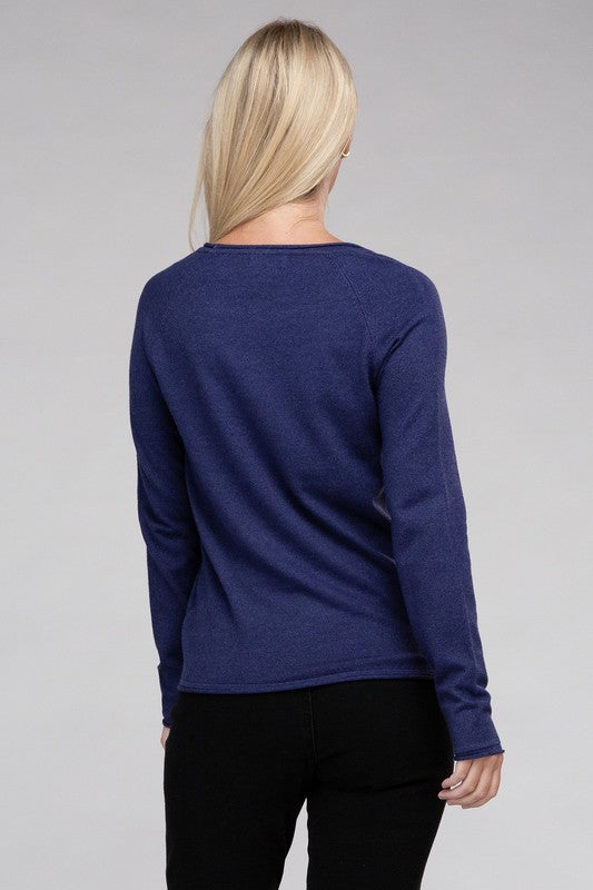 Viscose Round Neck Basic Sweater